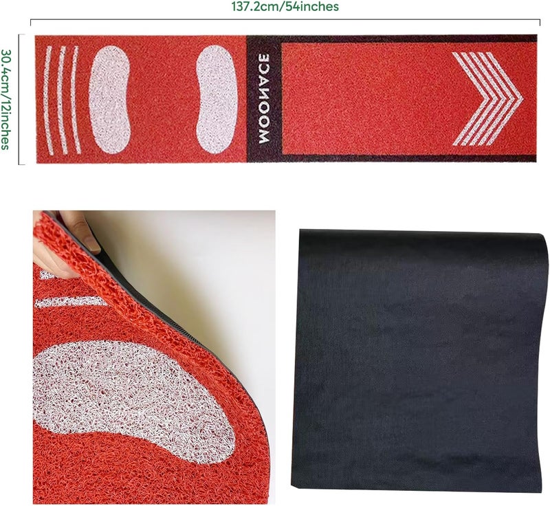 MOONACE Softball Pitching Mat Wear Resistant Portable Auxiliary Tool for Batting Stance Practice 54 x 12 inches for Young People Beginner，Indoor/Outdoor Practice Baseball Strike Zone Mat - Image 3
